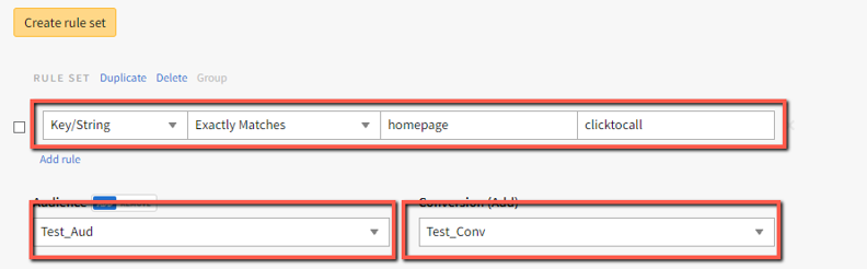 Rule configuration settings highlighted to show available options.